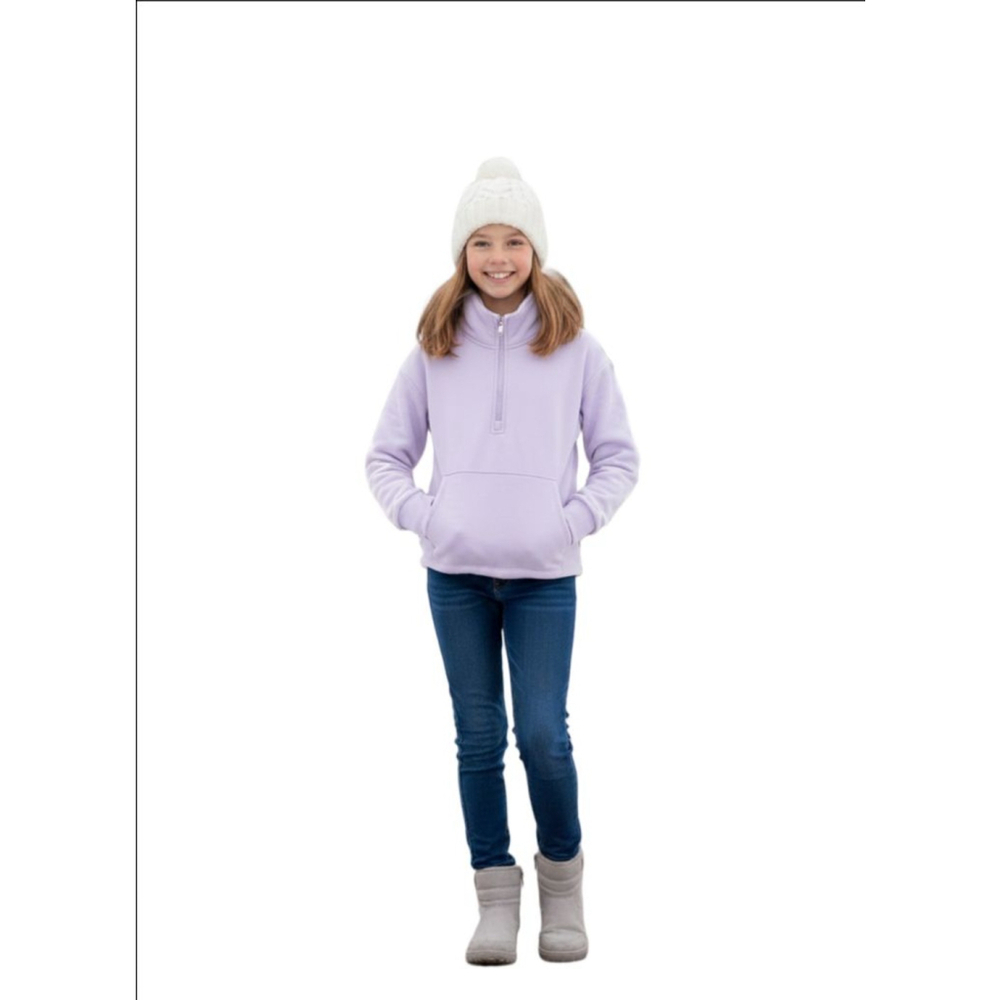 Girls Tek Gear Purple Ultrasoft Fleece Quarter-Zip Sweatshirt Size 14 Plus